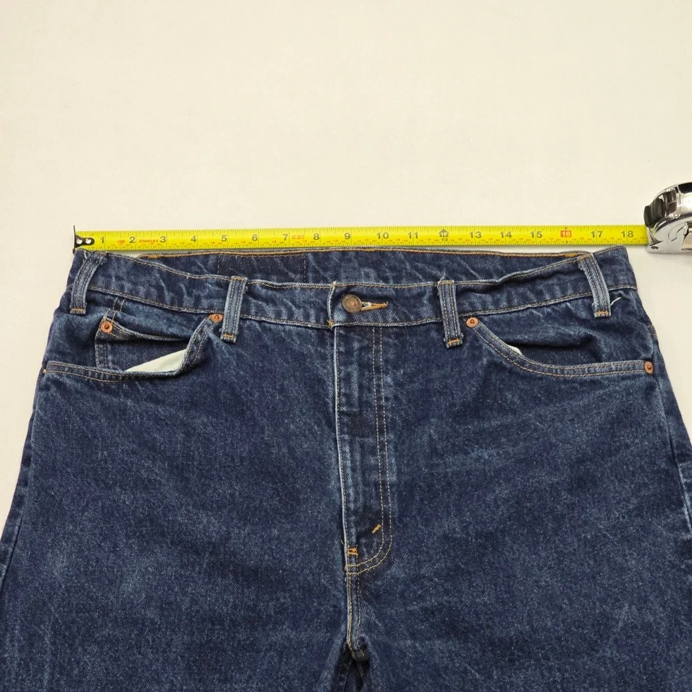Levis 505 Mens Orange‎ Tab Regular Fit Straight Leg Dark Wash Jeans W38 L30